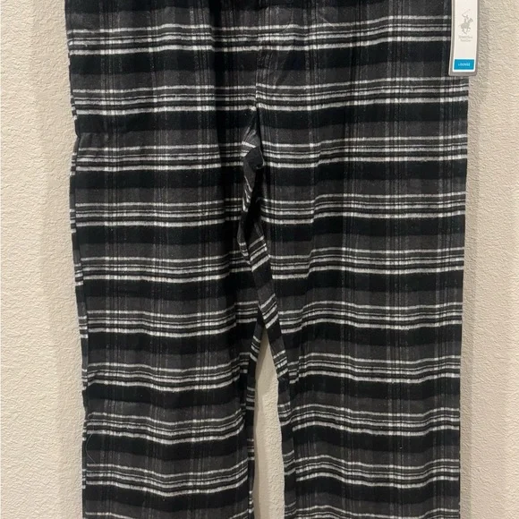 Beverly Hills Polo Club Men’s Large Flannel Lounge Pants BLK/Gry/WHT Sleepwear - Picture 3 of 7